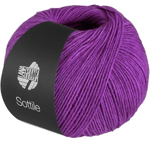 LANA GROSSA Sottile | Zarte Netzgarnstruktur aus Baumwolle, gefüllt mit feinen Merinofasern | Handstrickgarn aus 85% Baumwolle & 15% Schurwolle (Merino) | 50g Stricken & Häkeln | 250m Garn FB20