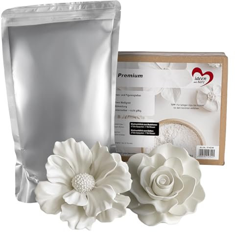Ideen mit Herz Intonaco di alabastro Premium | polvere di gesso extra fine | gesso per modellare | gesso fai da te | ideale per il fai da te e la modellazione | 2500 g