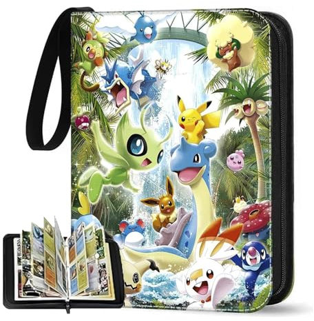 Album de collection pour cartes Pokémon, 50 pages, capacité de 400 cartes, album de reliure, album de cartes à collectionner, portable, étanche, cadeau Pokémon pour garçons, filles et enfants