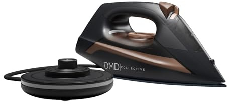 DMD Collective - Cordless Steam Iron with Ceramic Non-stick Soleplate 420ml Water-Tank and Variable Steam Function Continuous Steam for Home, Office, Travel, Lightweight 2800W