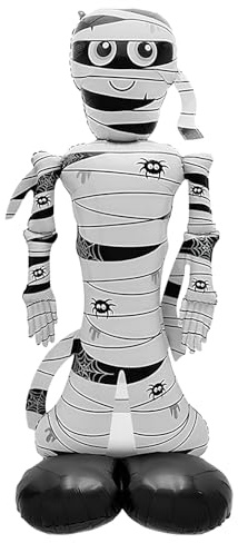 ALEGRE XXL Halloween Folienballon Stehend 146×89cm, Halloween Deko Luftballons Groß,Mumien Stehender Ballon Halloweene Geschenk, Mumien Deko Halloweene Luftballon Decoration, Horror Deko Party Balloon