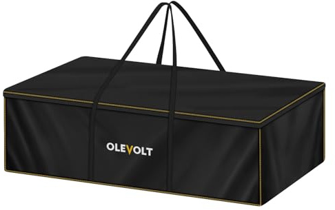OLEVOLT Aufbewahrung Gartenpolster Aufbewahrungstasche für Auflagen | 600D Oxford Schutzhülle Polsterauflagen Groß Auflagentasche Sitzauflagen Tasche für Gartenkissen Weihnachtsbaum, 175x75x55cm
