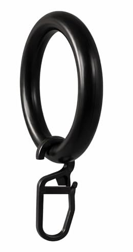 rewagi® Gardinenring mit integriertem Überklipshaken – 2-in-1 Lösung – Ø innen 41 mm/außen 57 mm – Höhe 78 mm – Weiß/Beige/Schwarz – 10–100 Stück (30, Schwarz)