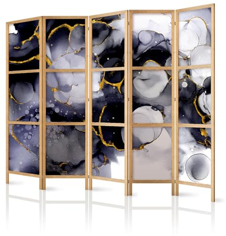 framed concept - Paravent Raumteiler aus Holz 225x172 cm, 5-teilig, einseitig, im orientalischen Stil