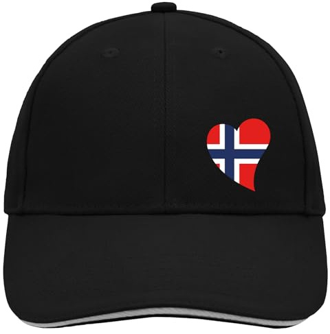 Huuraa Cappy Mütze Norwegen Flagge Herz Geschenk | Baseballkappe Basecap Kappe Geschenkidee Unisex Baseball Cap