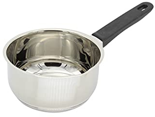 Karl Krüger Topf, Edelstahl, 12 cm | PFAS-frei & unbeschichtet | Induktion | Mit Stielgriff & Thermoboden | Spülmaschinengeeignet | Für Milch, Saucen & Erwärmen