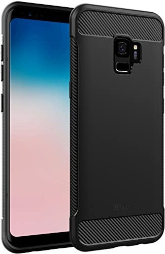 JETech Coque Fine pour Samsung Galaxy S9, Étui Housse de Téléphone Ultra Mince Anti-Chocs avec Conception en Fibre de Carbone (Noir)