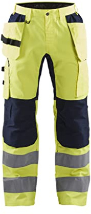 Blakläder 155218113389D120 Warn-Bundhose Größe mit Stretch in gelb/marineblau, D120