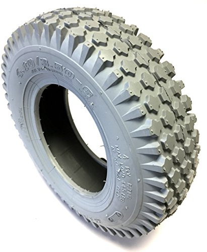 CST Rollstuhlreifen 4.10/3.50-6, 4PR, grau, kräftiges Blockprofil, Gute Traktion, Rollstuhl Reifen Elektromobil, Scooter, E- Rollstuhl