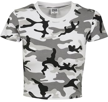 Urban Classics Damen Ladies Stretch Jersey Cropped Tee T-Shirt, per Pack Mehrfarbig (snowcamo 00787), Medium (Herstellergröße: M)