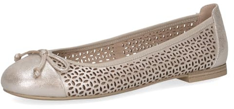 CAPRICE Women' 9-22185-42 Ballet Flat, Taupe Metallic, 7.5 UK