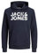 JACK & JONES Herren Hoodie Kapuzensweatshirt JJ Ecorp Logo Sweat Hood, Farbe:Blau, Artikel:- Navy Blazer, Größe:M