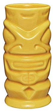 Sion-Sion Mahiki Tiki Keramik-Becher, Tiki Mugs, gelber Cocktailbecher in Tiki-Version