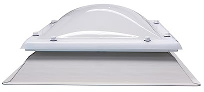Ironlux - Claraboya Cuadrada para Techo Apertura Manivela - Bivalva - Incluye Cúpula, Zócalo de PVC y Accesorios para el Montaje - Anti-condensación - AxB = 60 x 60 cm