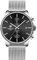 GOLDEN HOUR Herrenuhr Mode Schlanke minimalistische Quarz Analog Mesh Edelstahl wasserdichte Chronographen Uhren, Auto Date in Black Face, Farbe: Silber Schwarz