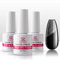 Makartt Gel Polish Glitter Top Base Coat, No Wipe Gel Top Coat and Glitter Top Gel Base Set Gel Nail Polish Glitter Shine Effect Long Lasting Soak Off, 3Pcs 8ml