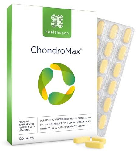 Healthspan Glucosamine & Chondroitin (120 Tablets, 500mg Glucosamine & 400mg Chondroitin) | Joint & Bone Support | Advanced Joint Support | Vitamin C to Support Joint Cartilage | Sustainably Sourced