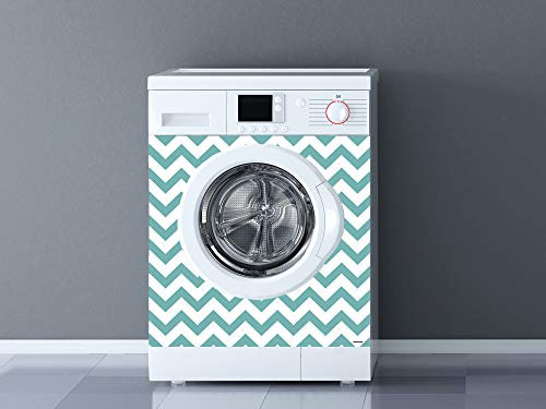 Vinilo para Lavadoras Zigzag Azul | Varias Medidas 70x70cm | Adhesivo Resistente y de Fácil Aplicación | Pegatina Adhesiva Decorativa de Diseño Profesional