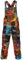 Gheri Womens Tie Dye Ripped Patchwork Multicolor Overalls Cotton Dungarees Medium