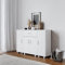 URBNLIVING Wooden Free Standing Cabinet With Two Side Corner Cabinets (White)