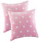 MALIKA Nicky-Teddy Cashmere Touch Coral Fleece Kissenbezug Kissenhülle alle Größen Couchkissen Sofakissen Deco Sterne, Größe:2X 50x50 cm, Designe:Sterne-ROSA
