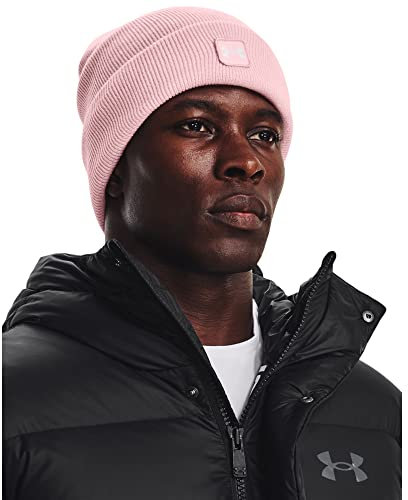 Under Armour Mens Beanies Men's Ua Halftime Cuff Beanie, Prime Pink, 1373155-647, OSFM, Einheitsgröße