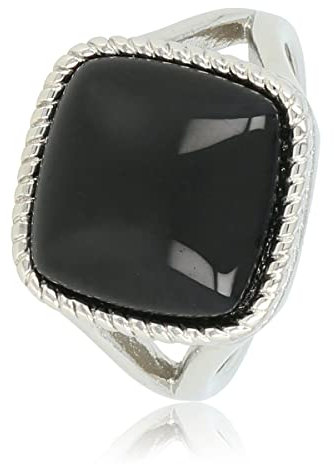 My Bendel Siegelring Silber mit Onyx Edelstein- Stylischer Ringe für Damen mit echtem Edelstein - Bleibt schön und Verfärbt Nicht - Stapeln Ringe - mit Luxuriösen Geschenkverpackung