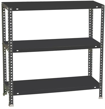 Simon Rack Estanteria Metalica 900x1000x300 mm, 3 Alturas, Bandeja Metal, 100 kg de Punto Flexión, Estanteria Almacenaje, Antracita - Comfort