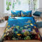 Loussiesd Hai-Bettwäsche für Bett Kinder, Jungen Meeresschildkröte Bettbezug Set Mädchen Teenager Erwachsene Ozean-Marine-Motiv Bettwäscheset 135x200cm Unterwasser-Tiermuster dekor 2-teilig