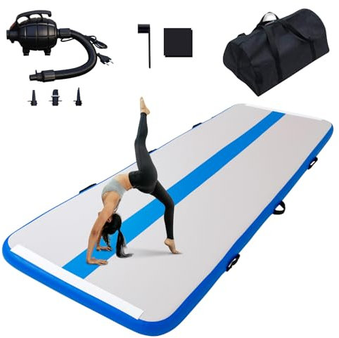 Tuxedo Sailor Airtrack Mat 2M/3M/4M, 10cm High Tumbling Mat, Inflatable Gymnastics Mat, Air Track Mat with Electric Air Pump, Gym Mat for Home/Gym/Cheerleading/Yoga