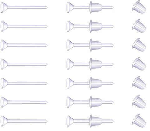 200 Paar Transparente Kunststoff Ohrringe, Unsichtbare Ohrring Rücken Stopper Durchsichtige Ohrstecker mit Ohrsteckern für Sport Arbeit Damen Herren Ohrringzubehör, 3 mm Becherförmiger Kopf