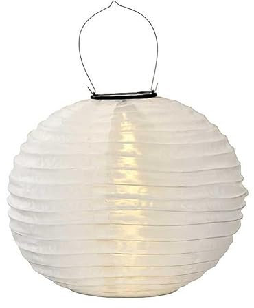 10 x Solar Lampions rund warm weiß 25 cm (Solarenergie)