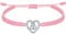 J.Endéar Bracelet Sœur pour Femme Fille, Argent 925 Coeur Bijoux Bracelet Cordon Tressé Fait Main Réglable, Cadeaux d'Amitié pour Âme Sœur Meilleurs Amis, Rose