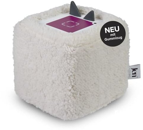 JenLiving® Musikbox SLEEVY, Teddy Plüsch Hülle, Überzug - Stilvoller Schutzbezug für deine Toniebox (Natur White)