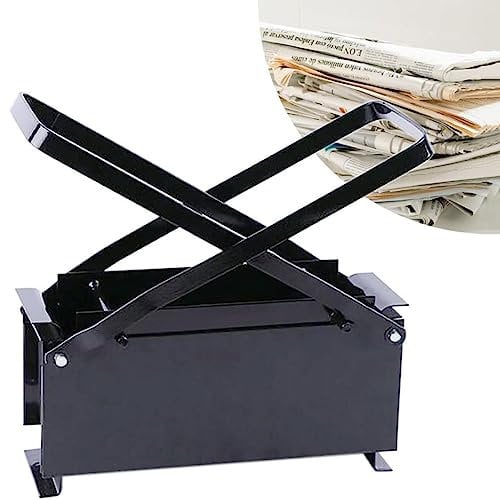 VIOLK Papierscheit-Brikettiermaschine, Metall-Papierpresse for Recycling von Altpapier und Zeitungen, DIY, Öko-Brennstoff, Papaer, Ziegelmaschine, Öfen und Kamine, Zubehör (32 x 13 x 13,5 cm)