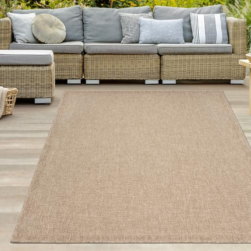 Teppich-Traum Outdoor Teppich Sisal-Optik Naturbeige 200x290 cm | Pflegeleicht, UV-beständig, wetterfest, robust und langlebig, für Balkon, Terrasse, Garten, Wintergarten und Wohnbereich