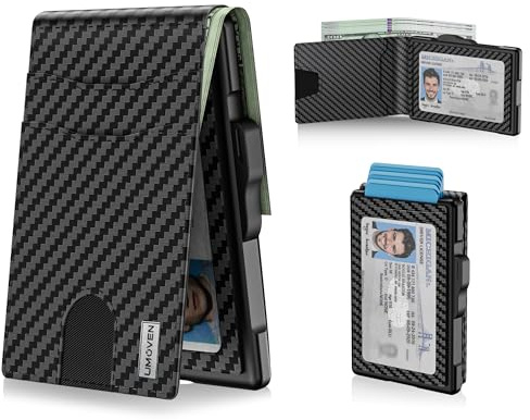 Wallet for Men, Minimalist Leather RFID Blocking Bifold Wallet, Cash Slot