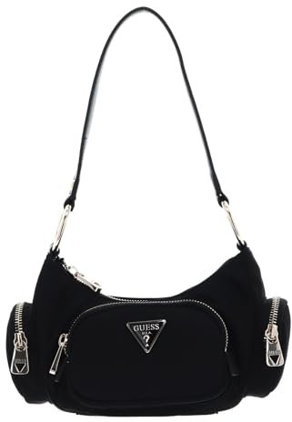 GUESS Damen Eco Gemma Shoulder Bag Mini-Umhängetasche, Schultertasche, Schwarz