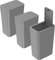 3Pack Grey Plastic Bin with Lid - 9L, Push Button, Dog Proof, Multi-Room Bin (Kitchen, Bathroom, Bedroom, Office, Living Room)
