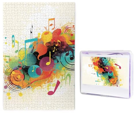 1000 Piece Puzzle - Abstract Music Themed Puzzles for Adults Challenging Jigsaw Puzzle Personalized Picture Puzzle Wooden Jigsaw Puzzles 29.5 x 19.7