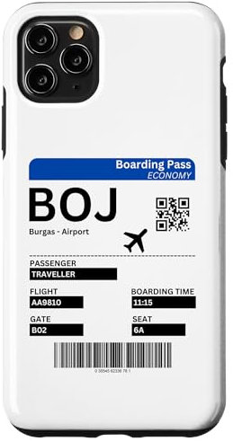 iPhone 11 Pro Max Boarding Ticket Burgas BOJ Airport Bulgaria Burgas Case