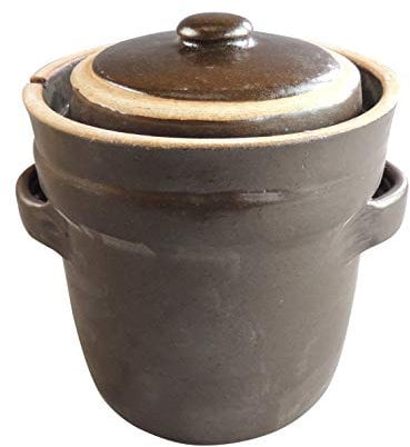 Haushalt-Krausse.de Gärtopf Steinzeugtopf Rumtopf Sauerkrauttopf Inhalt 5 l mit Deckel