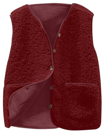 AEGJEGVD 2024 Sale Teddy Fleece Weste Damen Warm Ärmellos Herbst Winter Westen Casual Bequem Weste Damen Fell Teddyfell Weste Damen Lammfell Weste Damen Strickweste Ärmellos