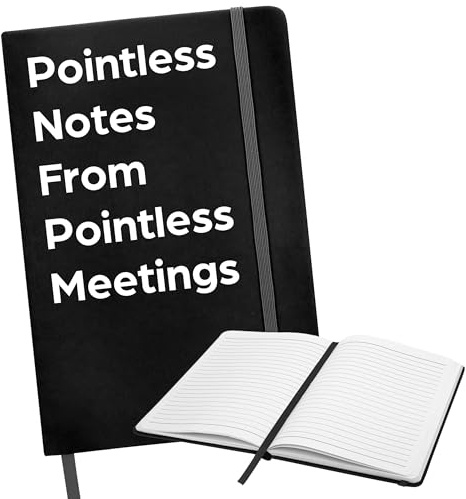 Funny Pointless Notes From Pointless Meetings A5 Notebook | Ideal Secret Santa Gift Idea for Office Colleagues, Coworkers, Bosses | 96 Lined Pages | Great Gag Present for Him, Her, Friends