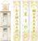 DPKOW Ramadan Mubarak Banner Eid Ramadan Deko für Zuhause, 4 Stück Weißgold Eid Mubarak Banner Tür Ramadan Mubarak Deko Eid Mubarak Willkommensschild für die Veranda, Ramadan Eid Innen- und Außendeko