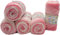 5 x 100g Babywolle Ilkadim Export Sekerim Bebe Batik Mehrfarbig, 500 Gramm Wolle Acryl Strickgarn (rosa weiss 2126)