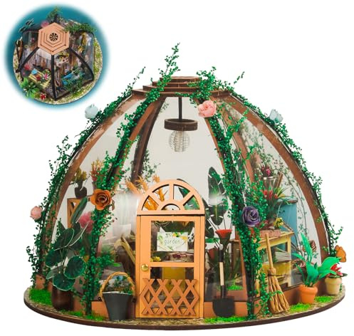 Kit fai da te per casa delle bambole in miniatura, kit fai da te in miniatura per adulti e adolescenti, mini kit di costruzione di case con mobili e LED, mini kit di modellini in legno 3D, regalo di