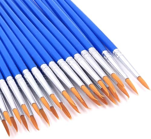 60 Round Paint Brushes,Kids Small Paint Brush Bulk Nylon Hair Classroom Brushes for Acrylic Oil Watercolor Detail Painting Rock Face Egg DIY Painting