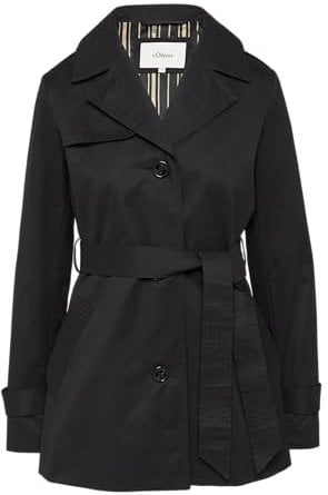 s.Oliver Kurzer Trench mit Gürtel schwarz 42