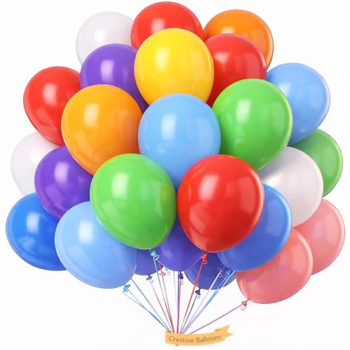 Luftballons in Regenbogenfarben, 25,4 cm, für Geburtstagsparty, Dekoration für Hochzeit, Babyparty, Abschlussfeier, 50 Stück